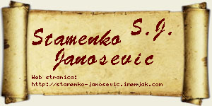 Stamenko Janošević vizit kartica